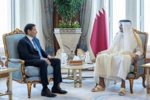 أمير قطر يلتقي وزير الخارجية الأمريكي