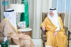 ناقشوا عددًا من المواضيع ذات الاهتمام المشترك.. أمير الشرقية ونائبه يستقبلان سفير دولة الإمارات لدى المملكة