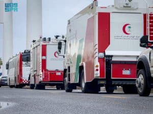الهلال الأحمر بتبوك يرفع جاهزيته لمواجهة الحالة الجوية المتوقعة على المنطقة