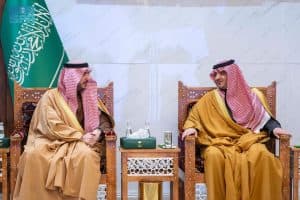 وزير الداخلية يلتقي أمير منطقة الجوف ويطّلع على مبادرات المنطقة التنموية