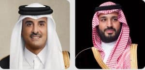 ولي العهد وأمير دولة قطر يستعرضان هاتفيًا العلاقات الأخوية ويبحثان تطورات الأحداث