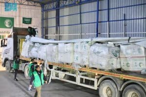 قافلة مساعدات إنسانية جديدة تعبر منفذ رفح تمهيدًا لنقلها إلى قطاع غزة