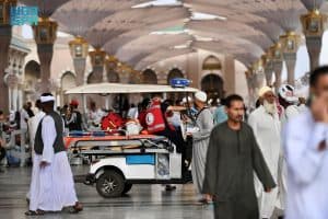 جاهزية إسعافية متكاملة للهلال الأحمر بالمدينة المنورة في ليلة ختم القرآن بالمسجد النبوي