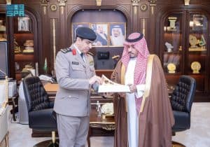 نائب أمير نجران يستعرض التقرير السنوي لشرطة المنطقة