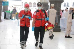 “هيئة الهلال الأحمر” تُكثّف جاهزيتها الإسعافية في المسجد الحرام ليوم الجمعة