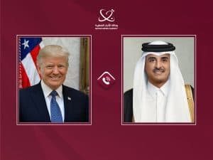أمير قطر يتلقى اتصالًا هاتفيًا من الرئيس الأمريكي